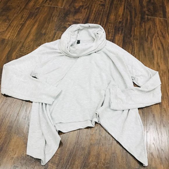 asymmetrical hoodie with cowl neck
